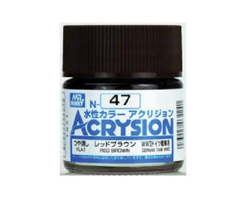 Mr. Hobby Acrysion N47 - Red Brown (Flat/German Tank WWII) Bottle Paint