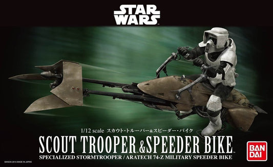 Star Wars Return Of The Jedi Scout Trooper & Speeder Bike 1/12 Scale Model Kit