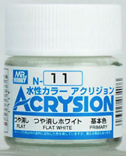 Mr. Hobby Acrysion N11 - Flat White (Flat/Primary) Bottle Paint