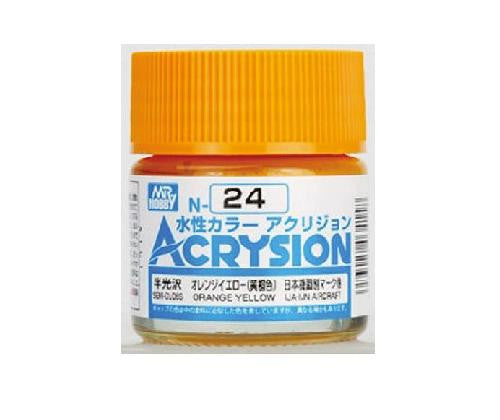 Mr. Hobby Acrysion N24 - Orange Yellow (Semi-Gloss/IJA-IJN Aircraft) Bottle Paint