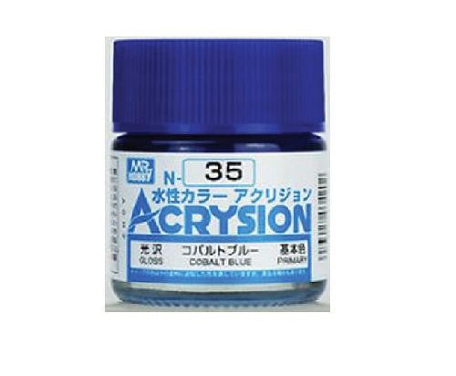 Mr. Hobby Acrysion N35 - Cobalt Blue (Gloss/Primary) Bottle Paint