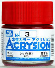 Mr. Hobby Acrysion N3 - Red (Gloss/Primary) Bottle Paint