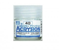 Mr. Hobby Acrysion N40 - Flat Base (Acrysion Color Additive For Flat) Bottle Paint