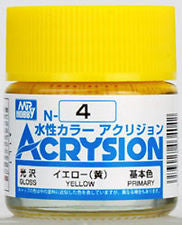 Mr. Hobby Acrysion N4 - Yellow (Gloss/Primary) Bottle Paint