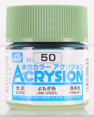 Mr. Hobby Acrysion N50 - Lime Green (Gloss/Primary) Bottle Paint