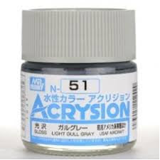 Mr. Hobby Acrysion N51 - Light Gull Gray (Gloss/Aircraft) Bottle Paint