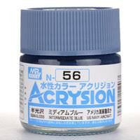 Mr. Hobby Acrysion N56 - Intermediate Blue (Semi-Gloss/Aircraft) Bottle Paint