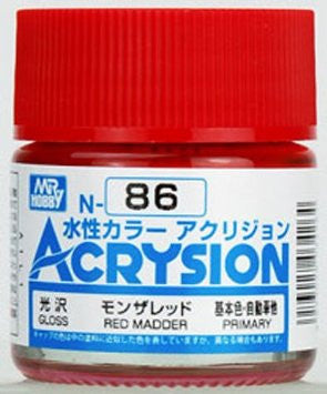 Mr. Hobby Acrysion N86 - Red Madder (Gloss/Primary) Bottle Paint