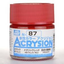Mr. Hobby Acrysion N87 - Metallic Red (Metallic/Primary) Bottle Paint