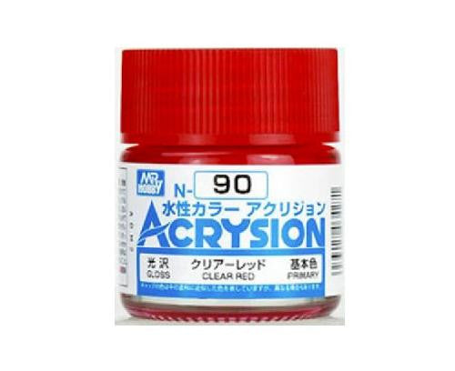 Mr. Hobby Acrysion N90 - Clear Red (Gloss/Primary) Bottle Paint
