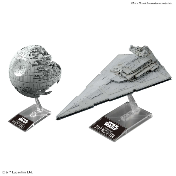 Bandai Star Wars 1/2,700,000 Scale Death Star II & 1/14,500 Scale Star Destroyer