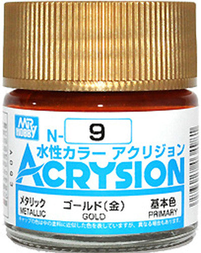 Mr. Hobby Acrysion N9 - Gold (Metallic/Primary) Bottle Paint