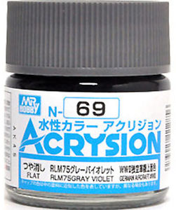 Mr. Hobby Acrysion N69 - RLM75 Gray Violet (Semi-Gloss/Aircraft) Bottle Paint