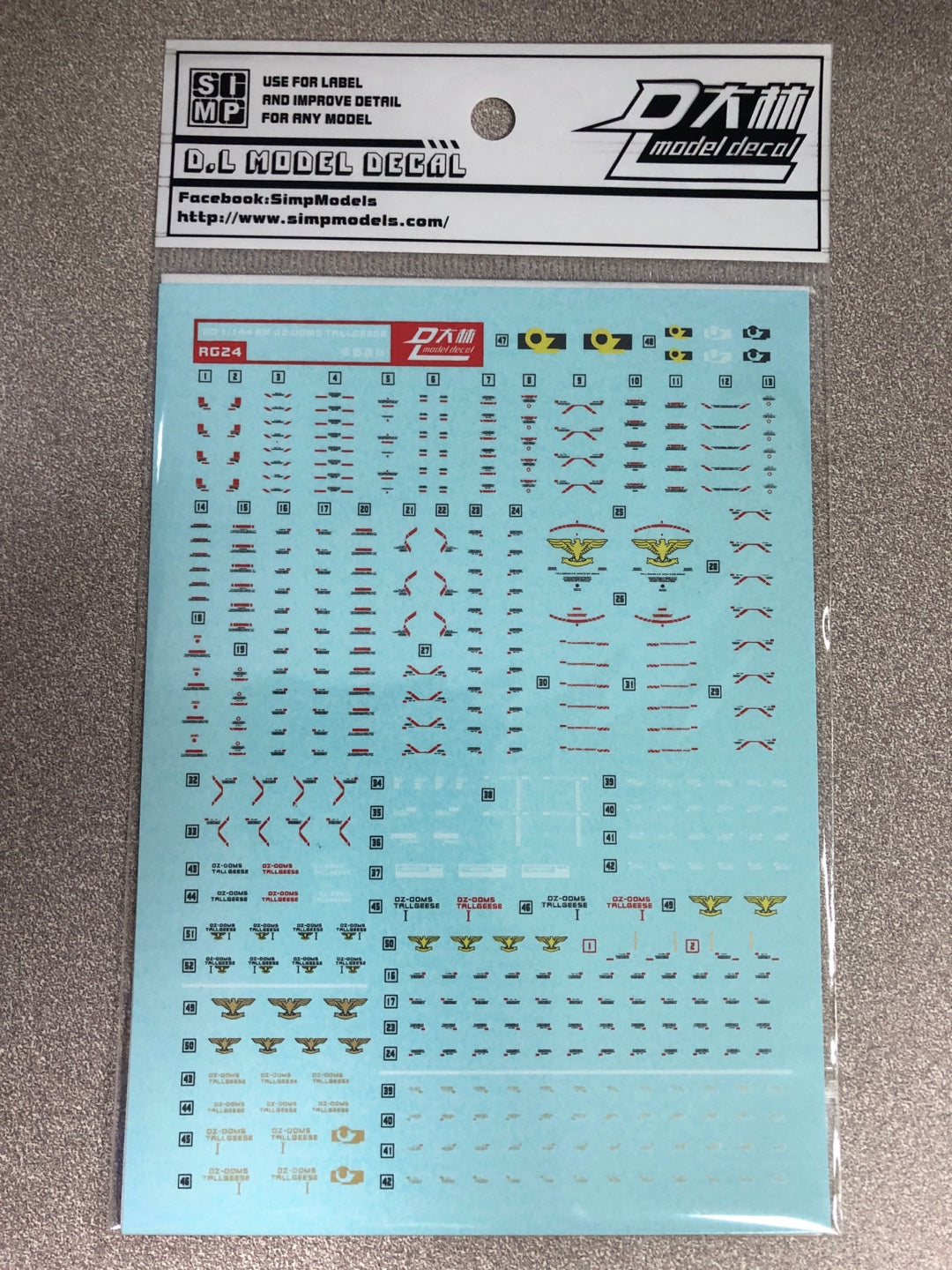 HiRes Water Slide Decal #C21 RG 1/144 OZ-00MS Tallgeese EW