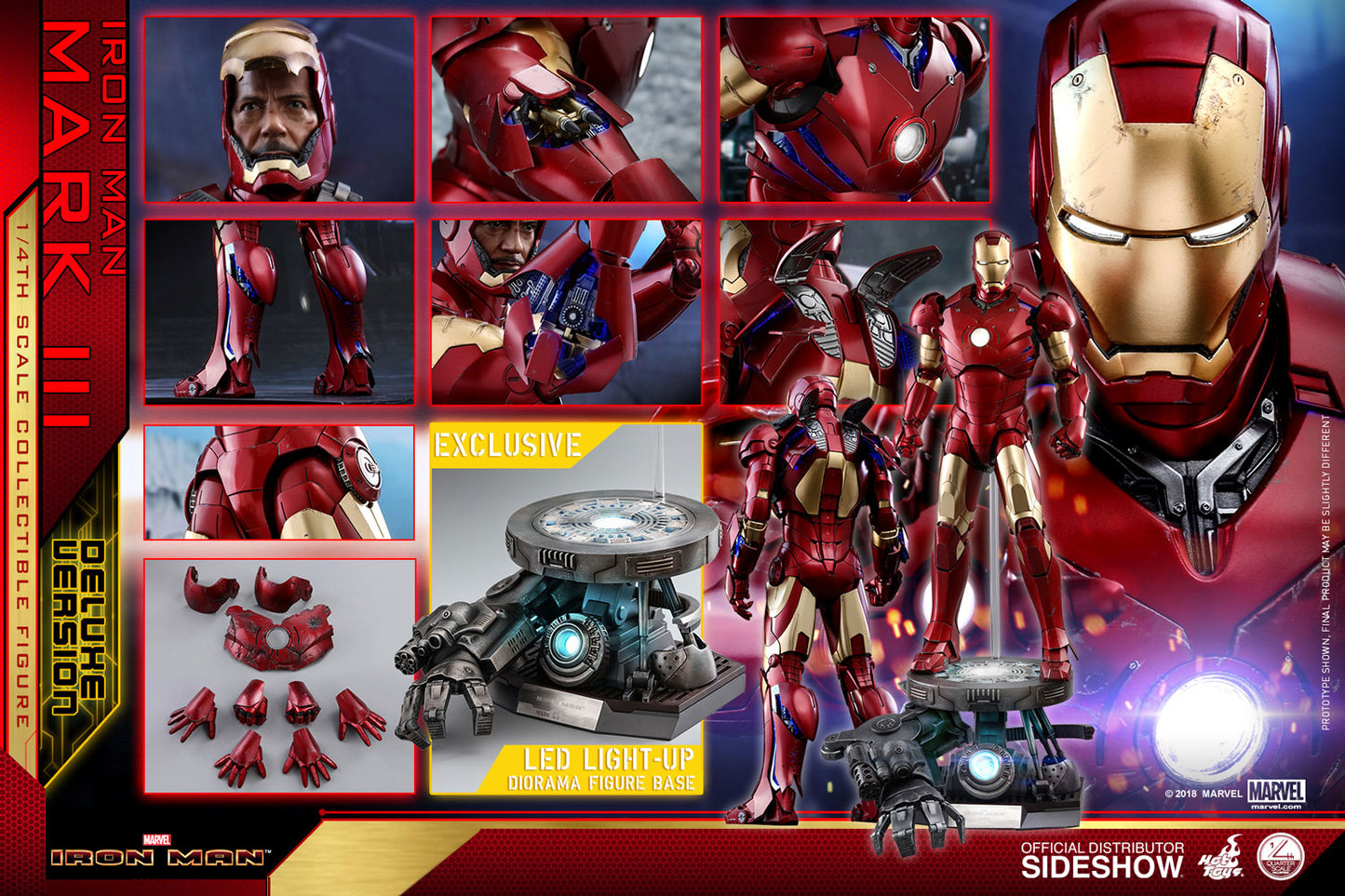 Iron Man Mark III Deluxe Version Quarter Scale Figure by Hot Toys
