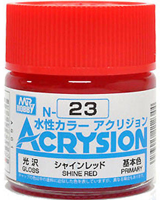 Mr. Hobby Acrysion N23 - Shine Red (Gloss/Primary) Bottle Paint