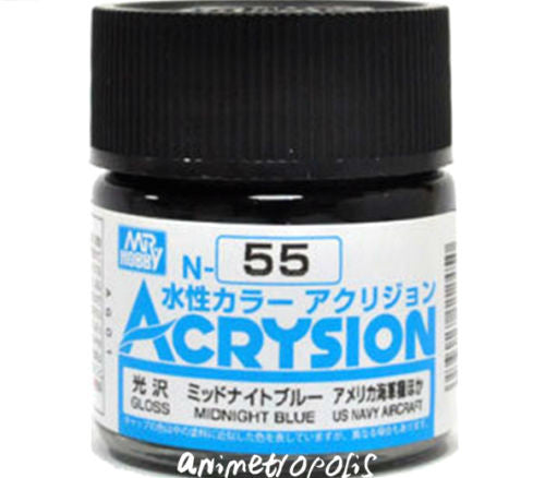 Mr. Hobby Acrysion N55 - Midnight Blue (Gloss/Aircraft) Bottle Paint