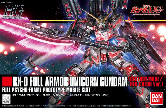 HG 1/144 RX-0 Full Armor Unicorn Gundam [Destroy Mode/Red Color Ver.]