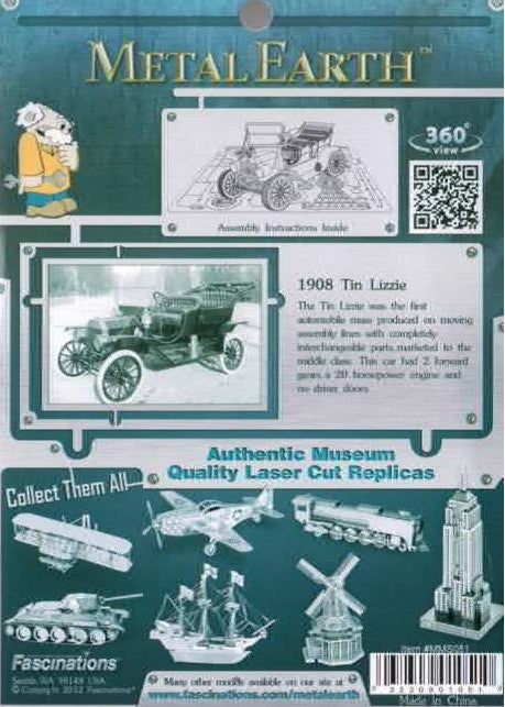 1908 Tin Lizzie (Ford Model T) 3D Laser Cut Model