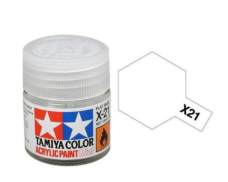 Tamiya Color Acrylic Paint Mini Bottle X-21 Flat Base