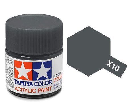 Tamiya Color Acrylic Paint Mini Bottle X-10 Gun Metal