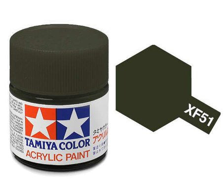 Tamiya Color Acrylic Paint Mini Bottle XF-51 Khaki Drab