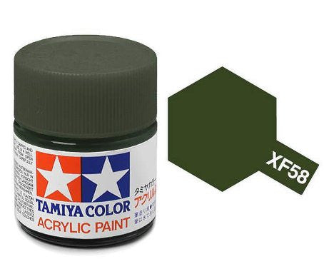 Tamiya Color Acrylic Paint Mini Bottle XF-58 Olive Green