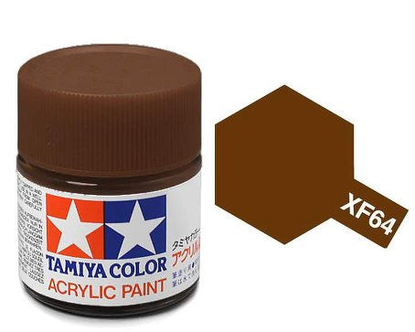 Tamiya Color Acrylic Paint Mini Bottle XF-64 Red Brown